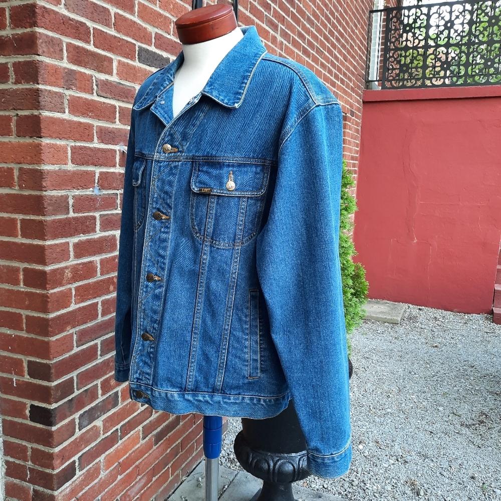 Lee Vintage 90's Denim Trucker Jacket Unisex Spring Blogger - Picture 4 of 12